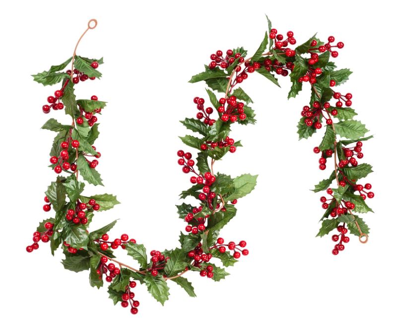 green and red holiday garland 