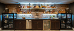 Lower Level Bar with bourbon collection