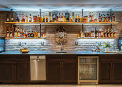 Lower Level Bar with bourbon collection