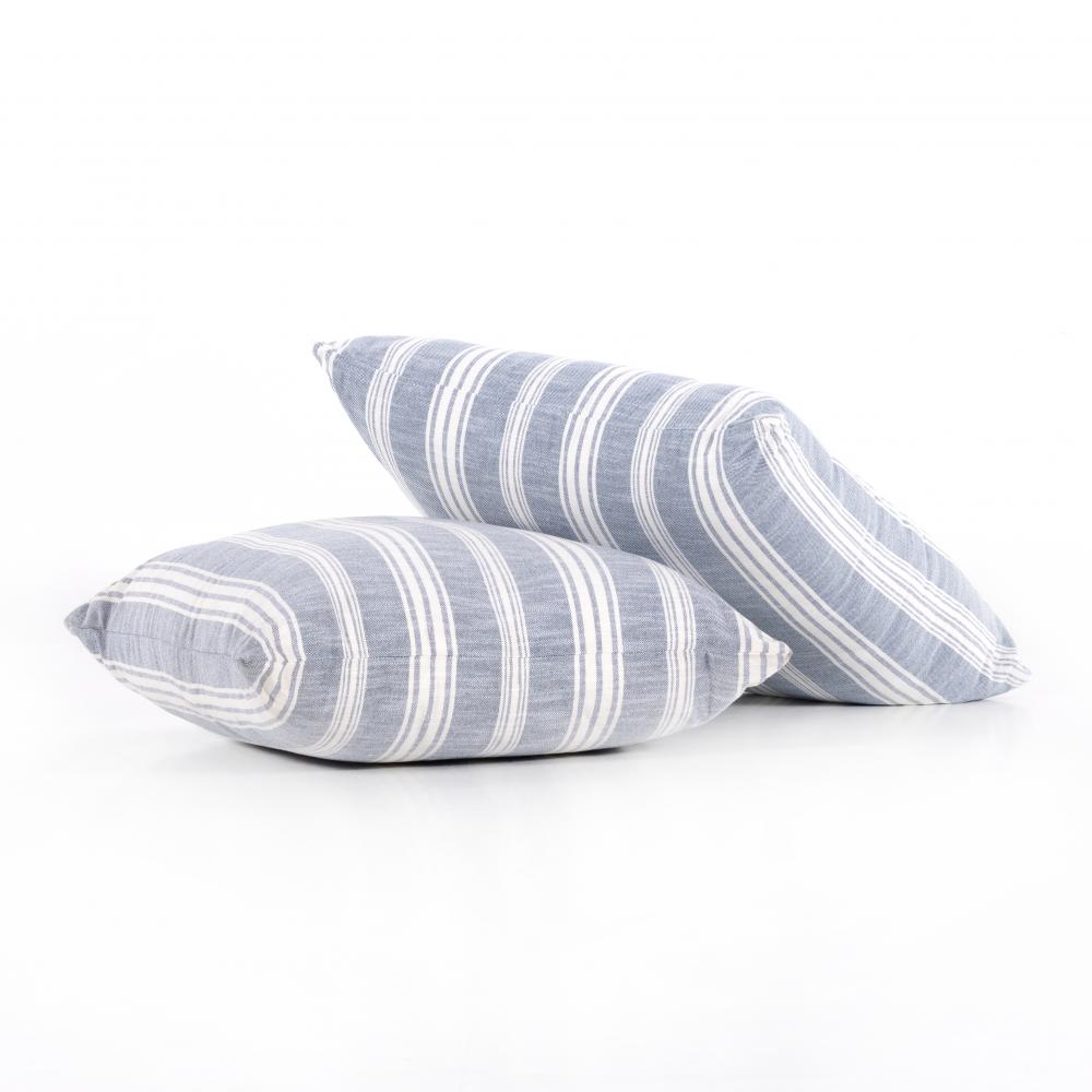 Blue and White striped outdoor floor pillow