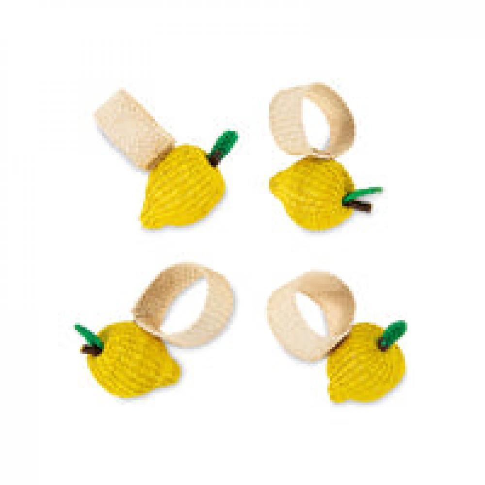 Summer lemon raffia napkin holders