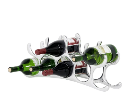 Silver wine bottle rack