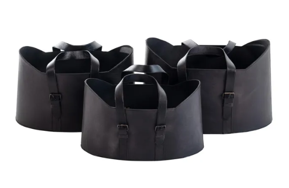 black leather baskets back to school organization 