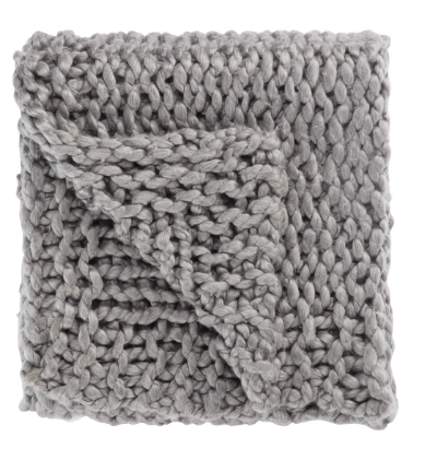 grey chunky knit throw fall designer decor refresh 