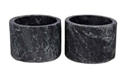 black decorative stone candle holder pair fall refresh designer decor